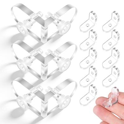 15 Clear Acrylic Corner Brackets For Boxes Heavy Duty Fixing Clips Detachable Fasteners Practical Transparent Angle Connectors