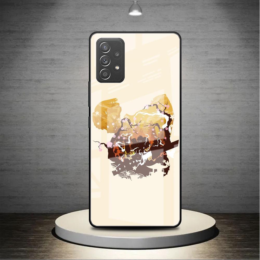 Glass Case For Samsung Galaxy A52 A71 A50 A51 A70 A21s A31 A72 A10 A12 A30 A22 5G Phone Cover Demon Slayer Anime