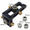 2 In 1 Woodworking Punch Locator Drill Hole Guide Doweling Jig For Furniture Connecting Installation Household Woodworking Tool