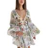 Summer New Women'S Clothing Mesh Embroidery Design Lantern Sleeve Fairy Dress Birthday Party Dress