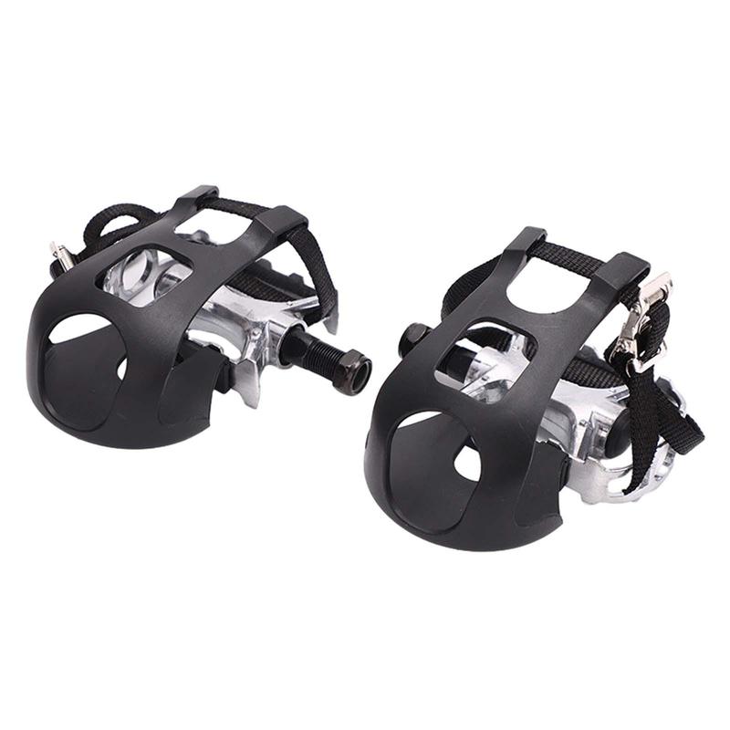 Exercise Bike Pedals with Clips and Straps, Cycling Accessories Bicycle Pedals