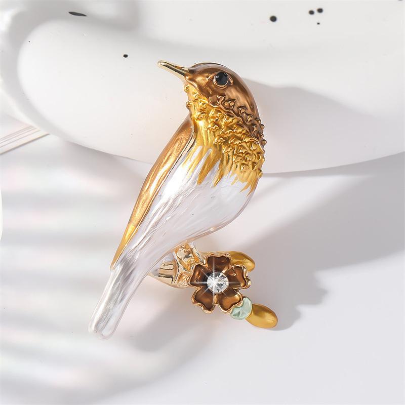 Fashion Animal Enamel Bird Shape Brooches For Women Clothing Coat Jewelry Party Accessries Gifts