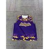 Large Size Purple Gold Color Scheme Splashing Ink Camouflage Basketball Vest, Outdoor Fitness Training Loose Breathable Sports Vest