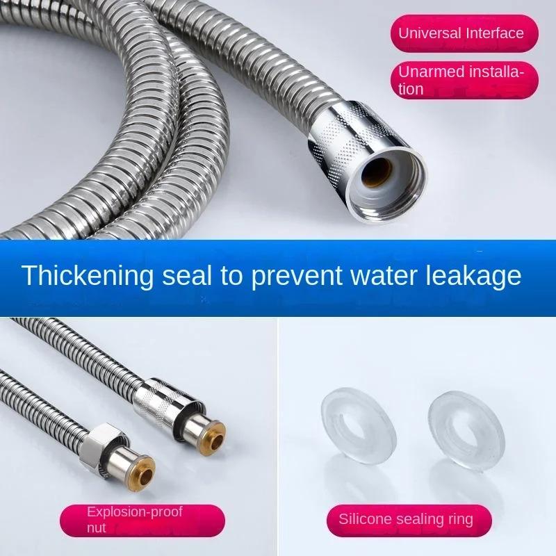 Water Hose Black Bathroom Pipe Shower Extendable Garden Hose Pipes Extension Flexible Pull New SUS304 Accessories Hoses Watering