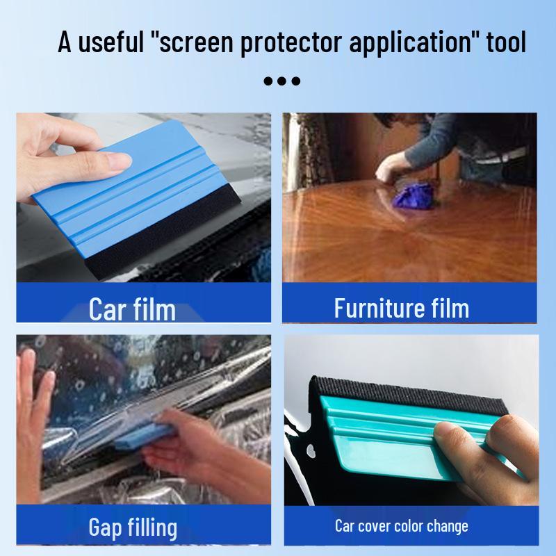 Anti-Scratch Car Film Scraper & Installation Tool with Cloth Sticker