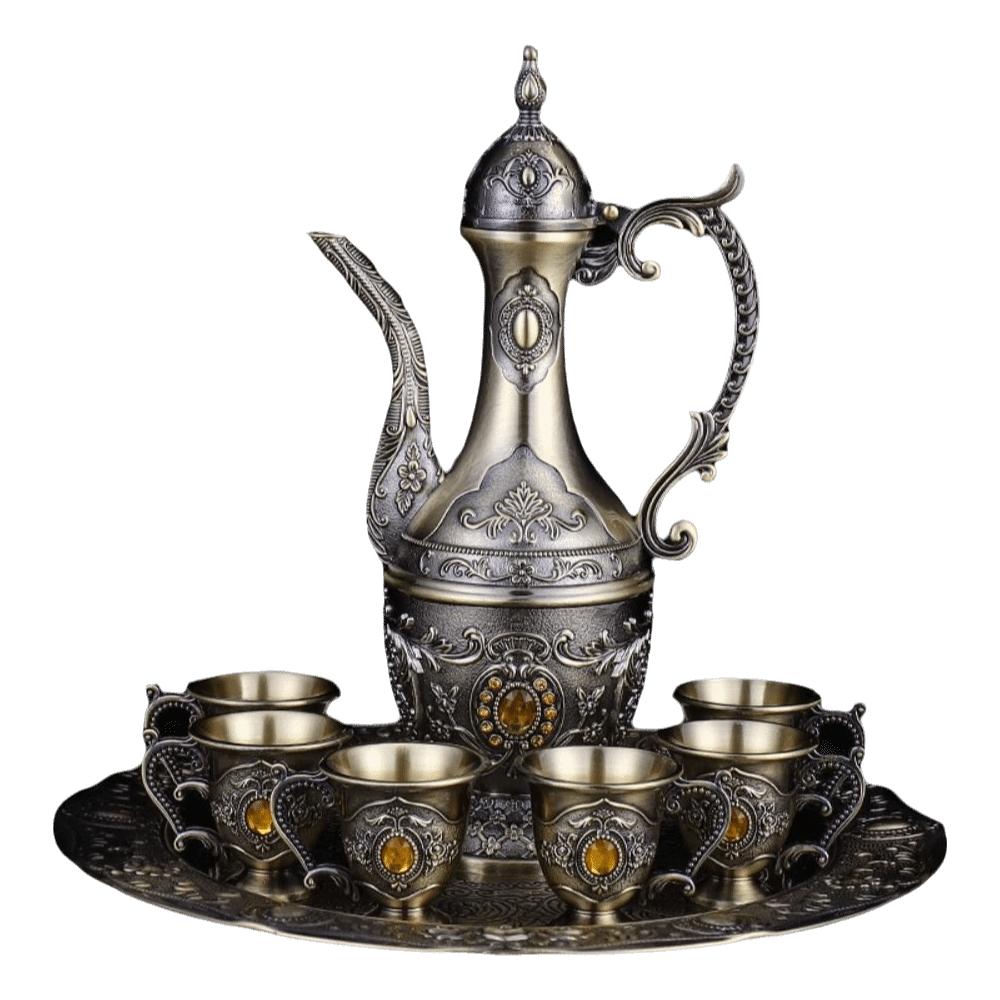 Set Teiera Multifunzionale Metallo Vintage Set Vino Set da Servizio Tè Set Tè Turco Casa