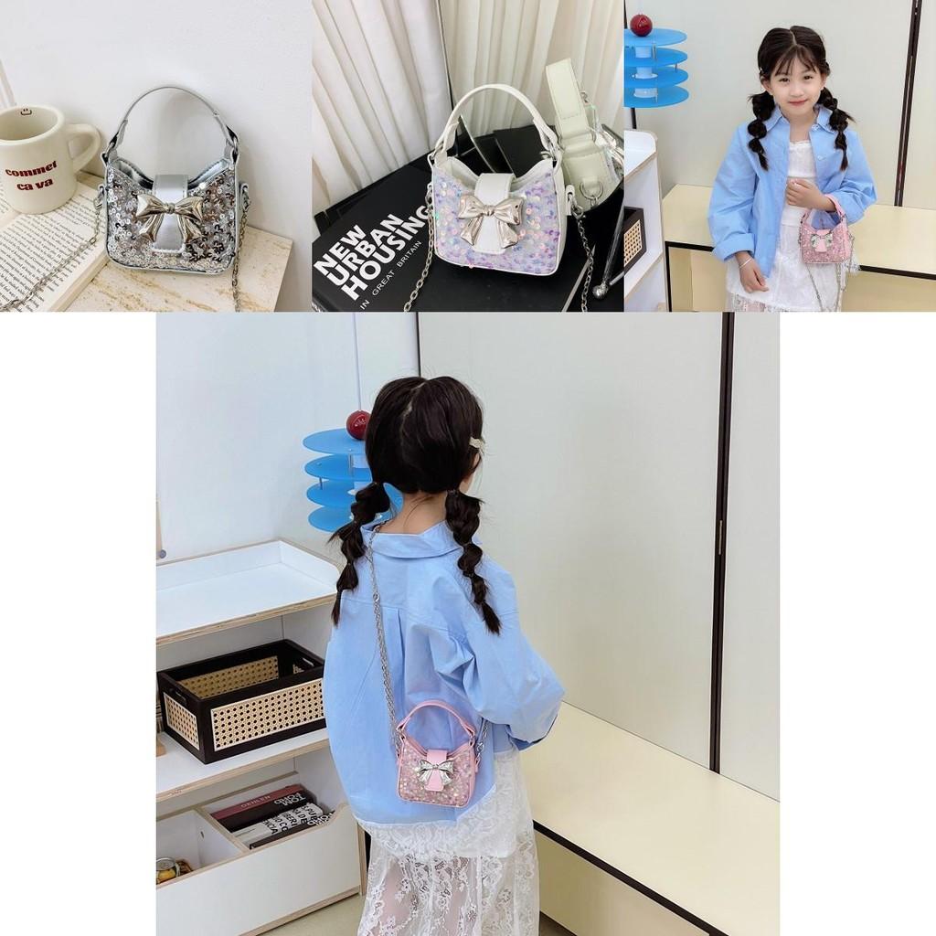 Children Fashion Glitter Butterfly Clutch With Pu Leather For Kindergarten Gift Accessories