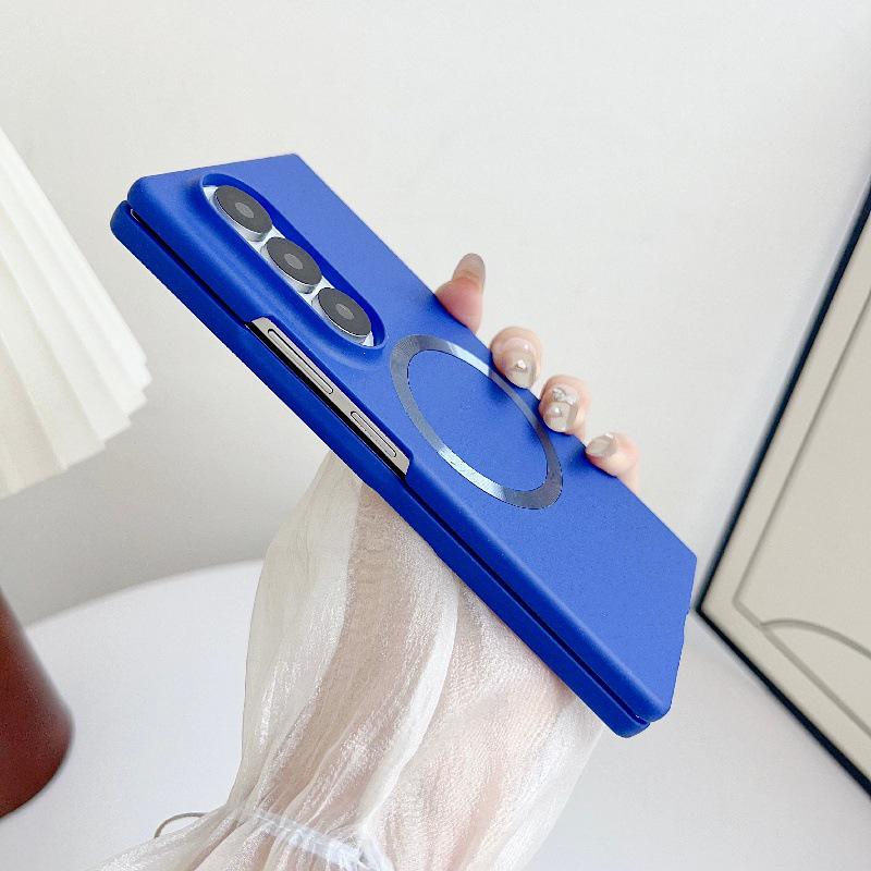 Samsung Z Fold7 Case: Iridescent Magnetic Ring, Drop-Proof, with Screen Protector