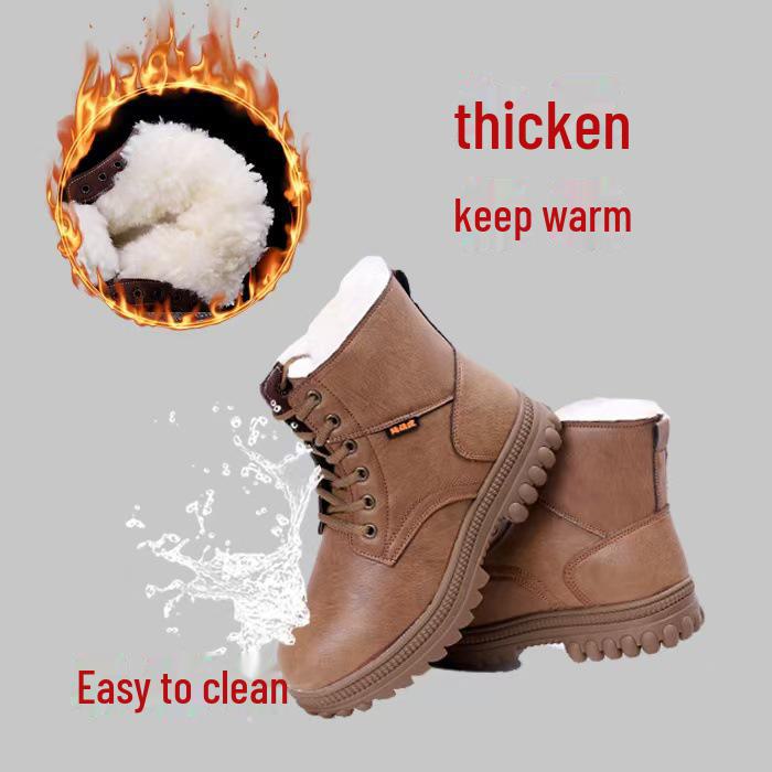 Northeast Men's Waterproof Wool Snow Boots - Durable, Warm, Winter-Ready for Outdoor and Construction Use