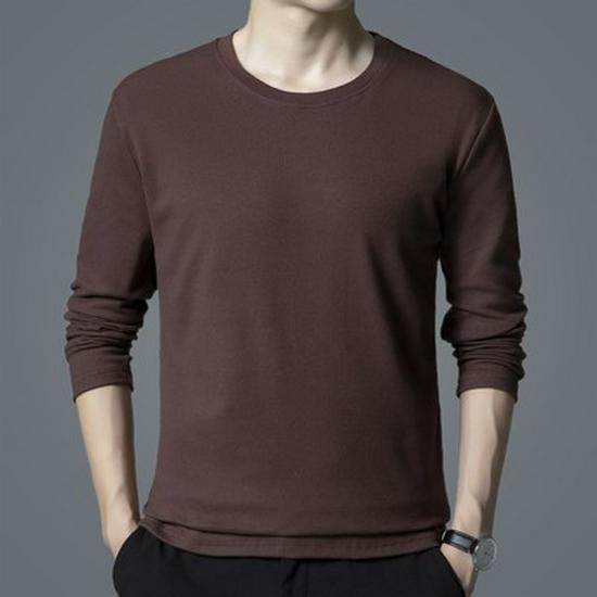 Woodpecker Men's Double-Brushed Long Sleeve Semi-High Collar Top for Autumn/Spring