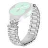 For Garmin Forerunner 645/645 Music Stainless Steel Strap Crown Shape Rhinestone Decor Silver Watch Band