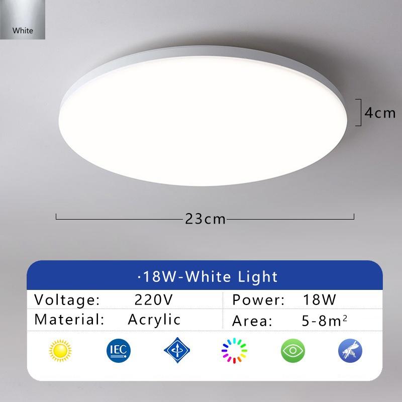 Modern LED Ceiling Light Waterproof Dustproof Three Proof Light Kitchen Bedroom Bathroom Living Room Indoor Home Ceiling Lamp 23cm-white light