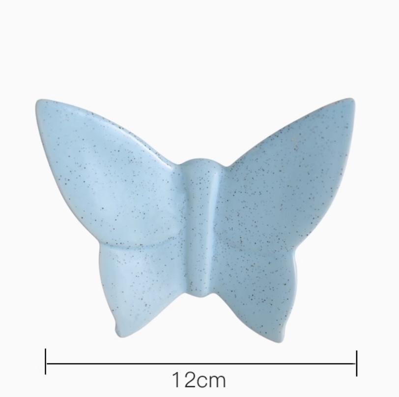 

Креативная керамическая настенная тарелка – декоративное искусство для ресторана или дома Butterfly Blue