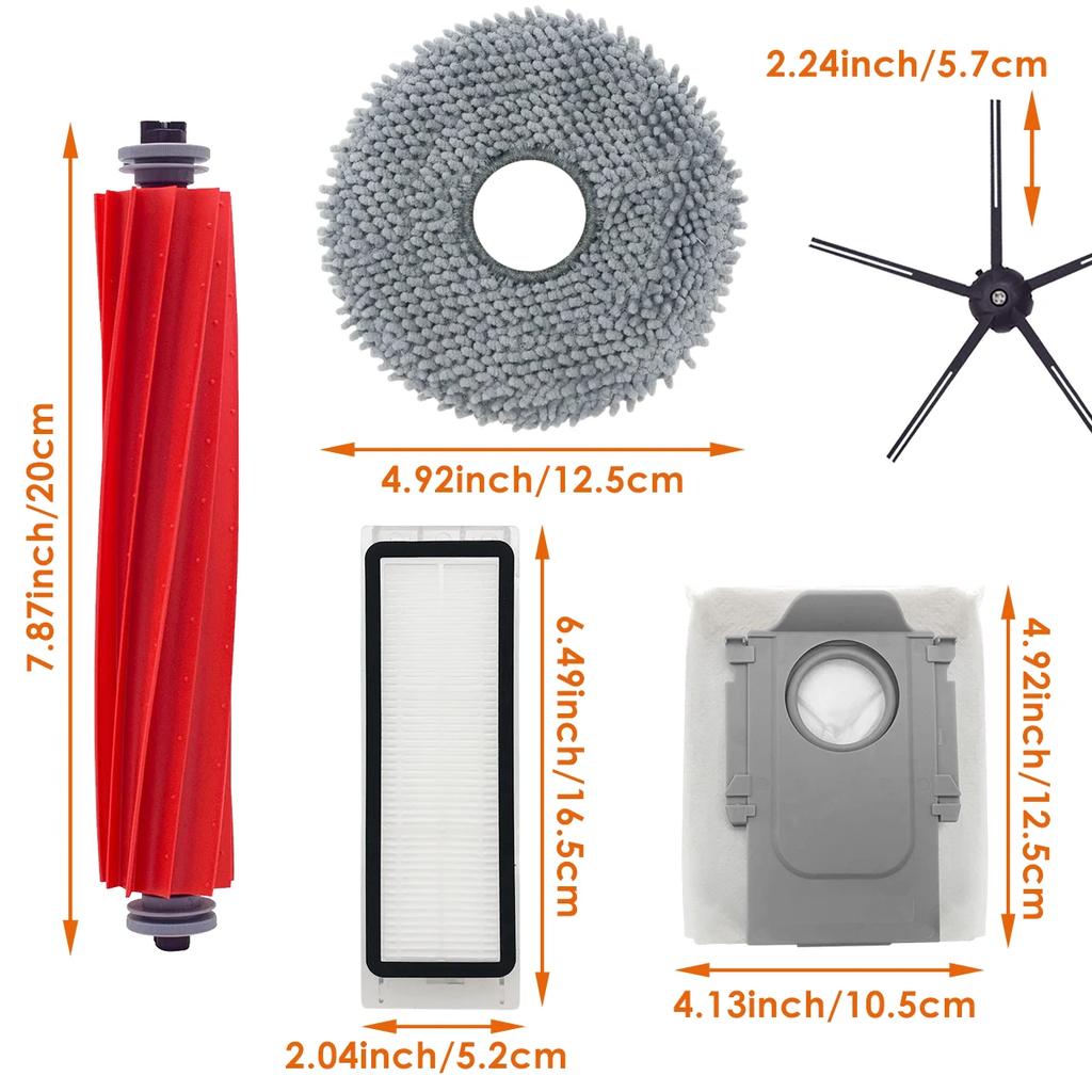 Accessories Kit Compatible with Roborock Q Revo Robtic Vacuum Cleaner,Mop Pads Main Brush Dust Bags Side Brush Hepa Filter