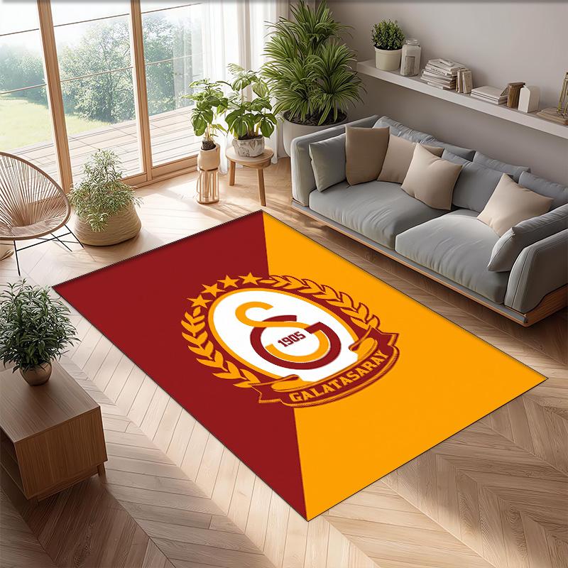 Tappeto Morbido Antiscivolo per Interni con Motivo Calcio Galatasaray FC Tappetino Decorativo Sportivo per Camera da Letto