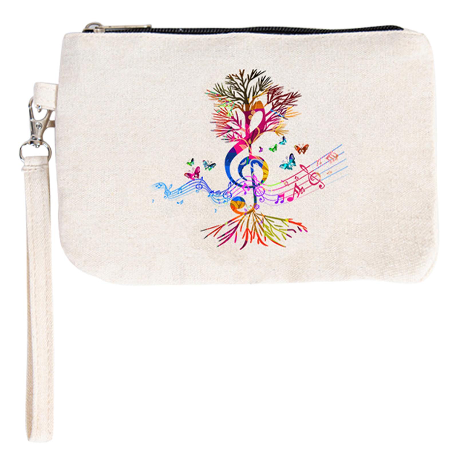 

Canvas Cotton Linen Cosmetic Bag Large Capacity Casual Skincare Pouch Breathable Cute Printed Handbag Bathroom Shower Travel Bag