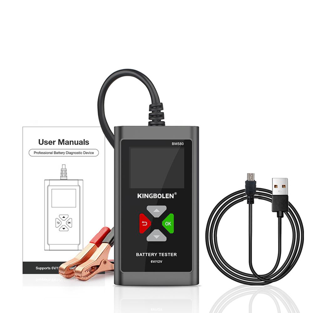 

Анализатор цепи CCA Тестер автомобильного аккумулятора BM580 Для аккумуляторов Wet/GEL/Свинцово-кислотных 12В 6В Автоаксессуары Тест зарядки/прокрутки чёрный