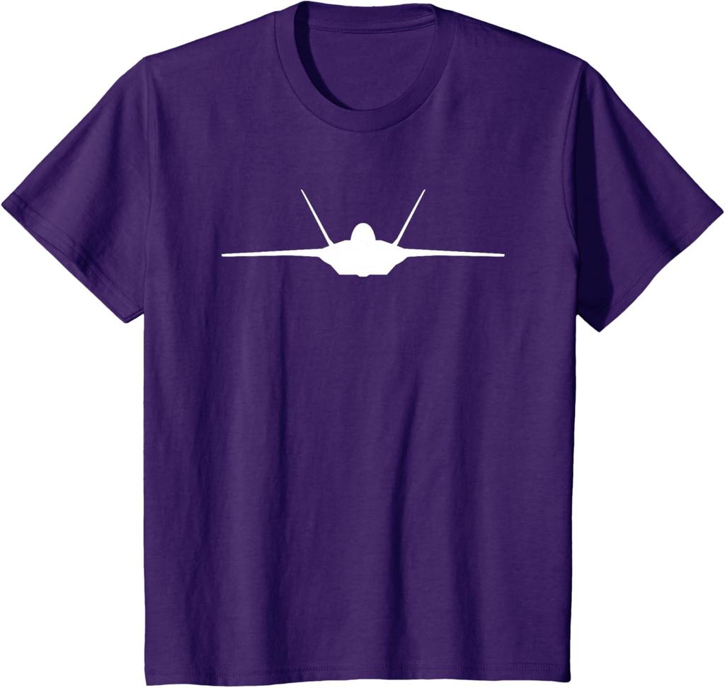 F 22 Raptor Fighter Jet Aircraft Silhouette T-Shirt Short Sleeve Casual 100% Cotton Shift