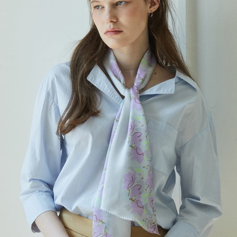 ANA MAISON Hour of Purity Long Petit Silk Scarf [PML-1424]