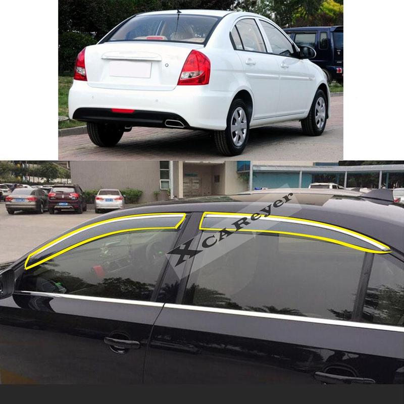 For Hyundai Solaris Accent 2006 2007 2008 2009 2010 2011 Car Sticker Plastic Window Glass Wind Visor Rain/Sun Guard Vent