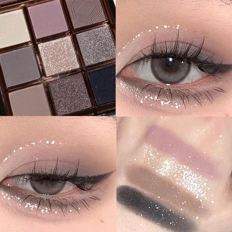 Capel 9-Farben-Lidschattenpalette: Perlmutt-Diamant, Matt, Hochglanz, Konturierung, Smoky Eye Make-up in Erdtönen