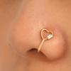 5 Pcs Nose Ring Hoops for Women Geometry Heart Rhinestone U Shaped