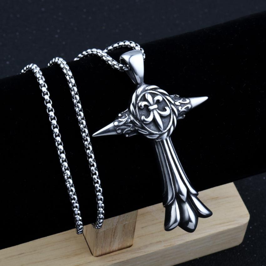 Necklace Silver Chain Cross Troop 317