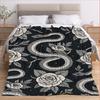 Serpent Elegance Blanket Reversible Flannel Throw for Bold Style AllSeason Comfort Edgy Decor Gift