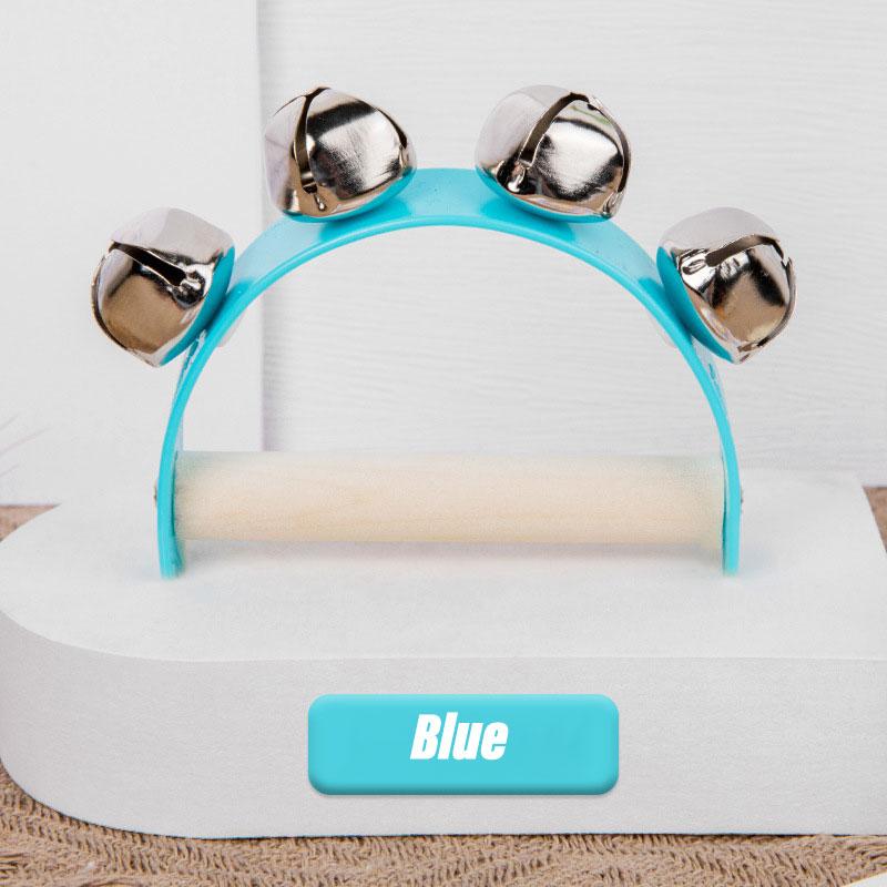 Wooden Half-Circle Handheld Shaker Instrument Toy Handheld Rattles for Kids Musical Percussion Toy синий