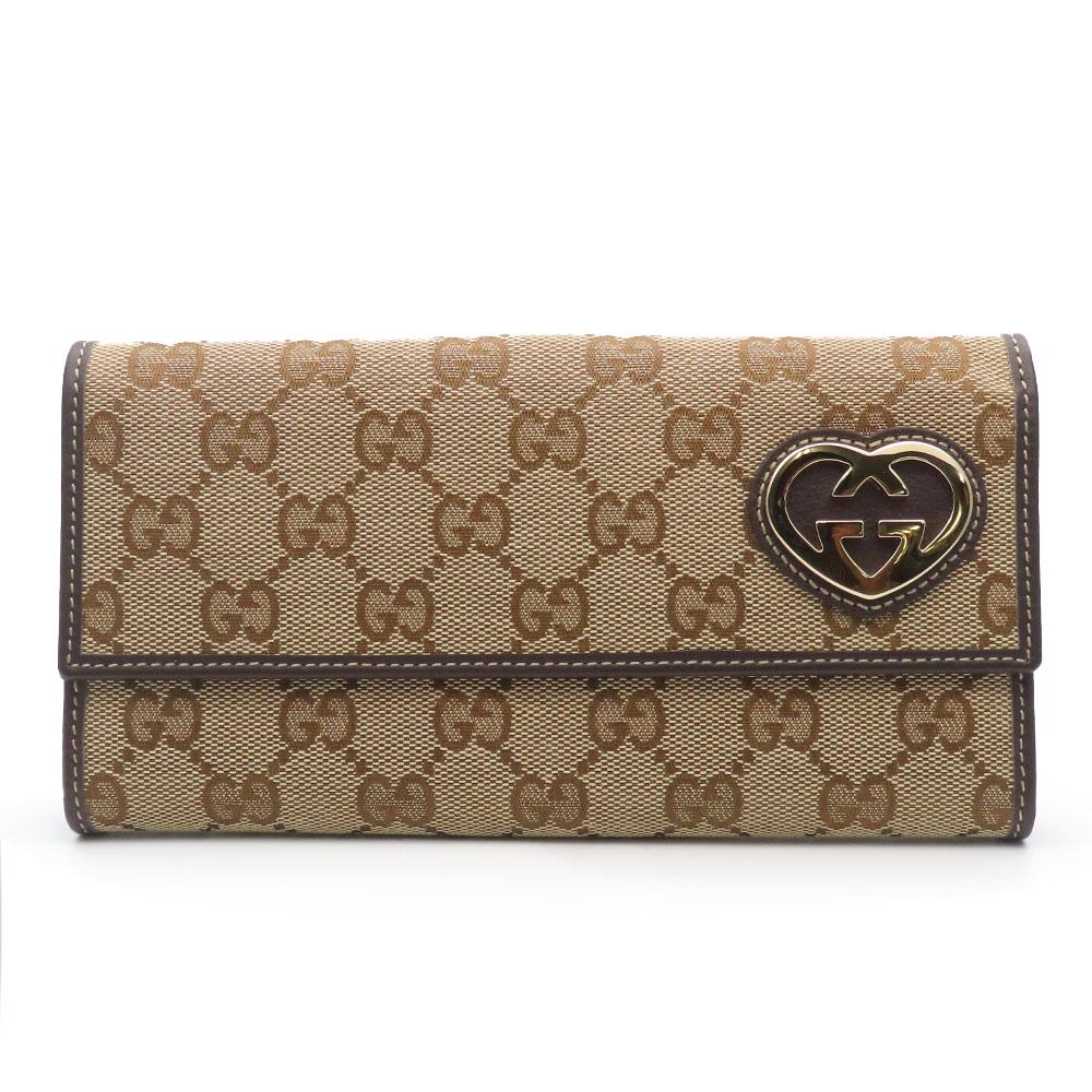 Used GUCCI Purse 245723 GG canvas/leather Brown beige W Hook Wallet