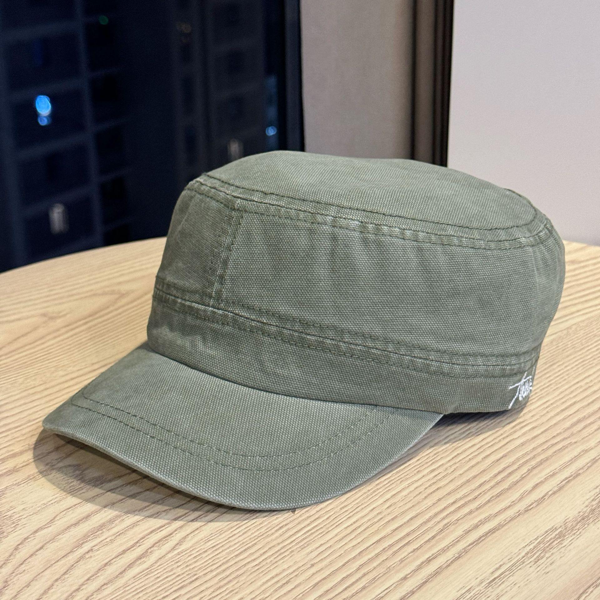 

Retro simple printed letters, distressed and washed short-brimmed snapback cap, new design for men and women, made of pure cotton with breathable Adult54-60Adjustable армія зелений колір