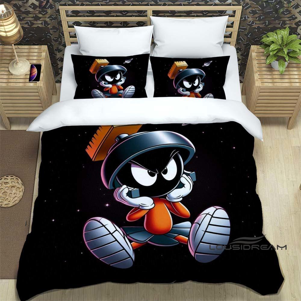 2026 New Cartoon "Marvin The Martian" Themed Duvet Cover and Pillowcase Set, Children's Bedding Set, Bedroom Decor