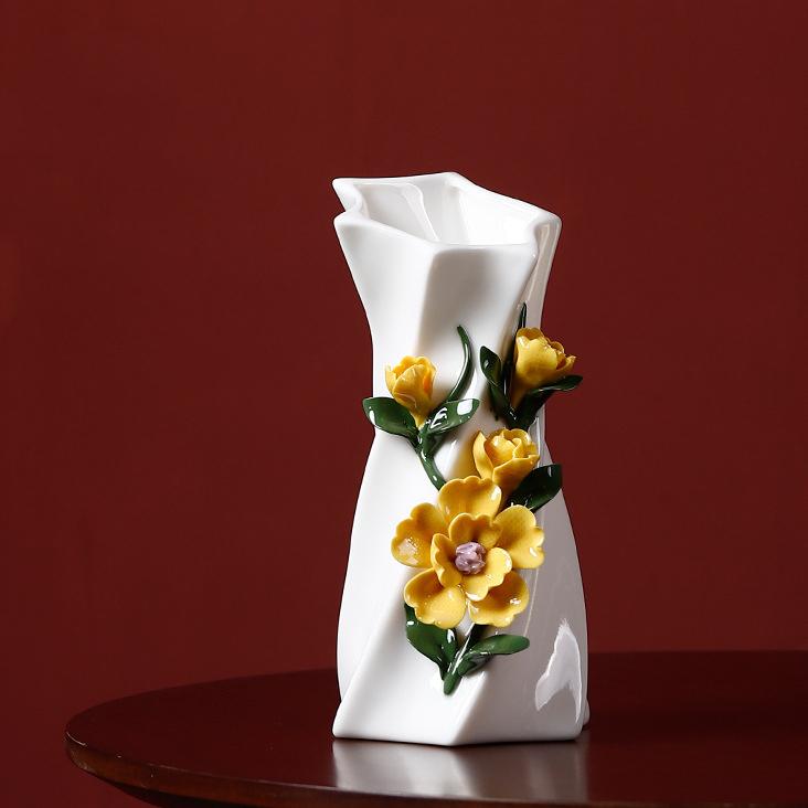 

Ваза Керамическая ваза Европейская классическая ваза Домашняя гостиница Цветочная композиция Модный орнамент Ваза E