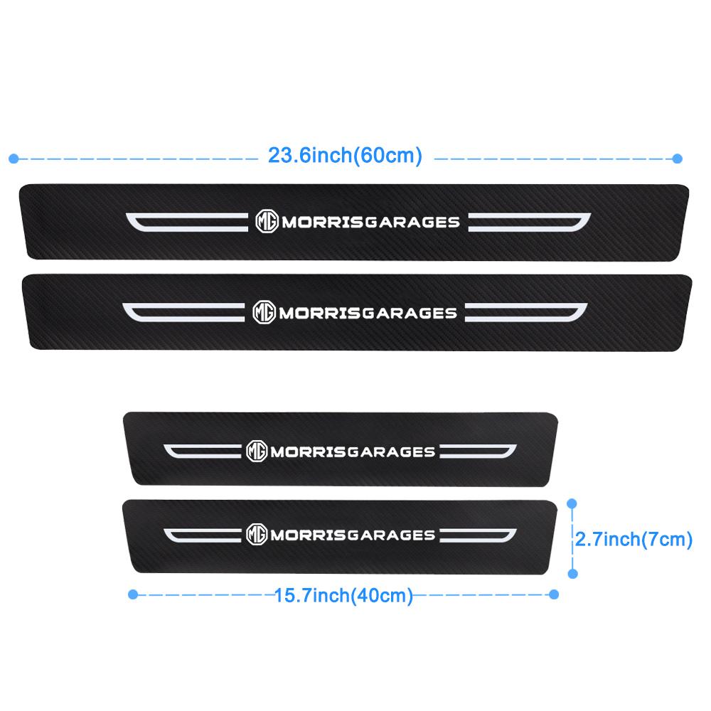 4Pcs Car Door Sill Protector Plate Threshold Stickers for Morris Garage MG Logo MG3 MG5 MG6 MG7 ZS GS GT TF ZR MG 3 5 6 7 EZS ES