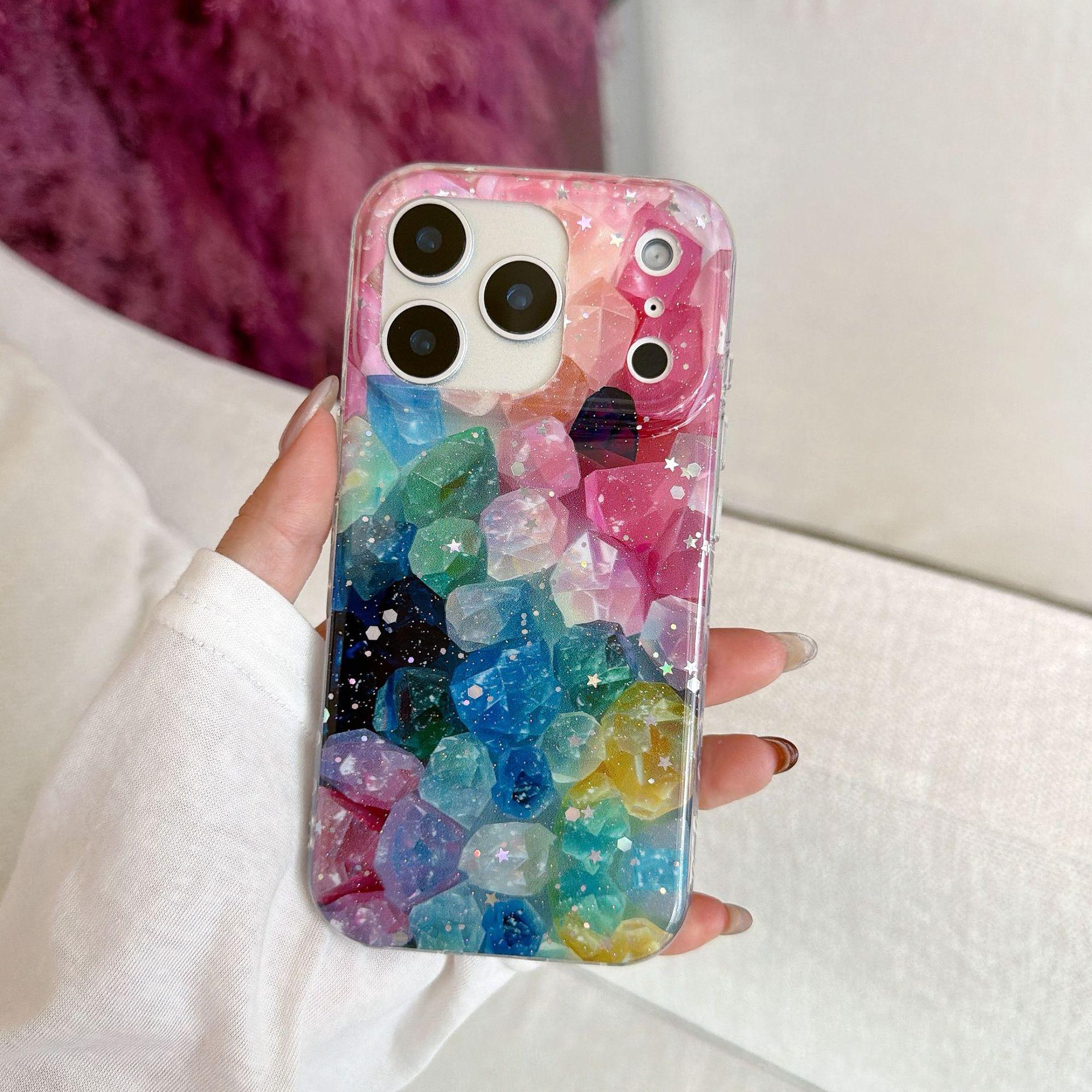 

Star-Shaped Colorful Ice Cubes for iPhone 17 Pro Max and Apple 16/15/14 Drop-Proof Protective Case iPhone 15 Pro