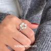 Su Chuang S925 Sterling Silver Flower Open Ring - Elegant and Versatile Design for Women