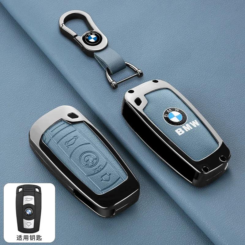Nový kryt na klíčenku pro dálkové ovládání auta z pravé kůže pro BMW řady 1/3/5/7 X5 X6 Z4 systémy CAS3 KR55WK49127 PCF7953/ID46 Chi