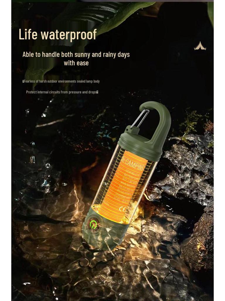 Multifunctional High-Power Portable Camping Light with Flashlight & Tent Atmosphere Light