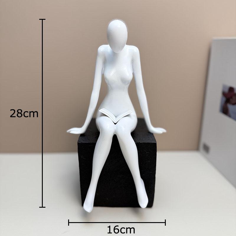 

Female Readers Characters Sculpture Resin Crafts Creative Ornaments Desk Decoration Abstract Figures Statue Room Aesthetic Decor
