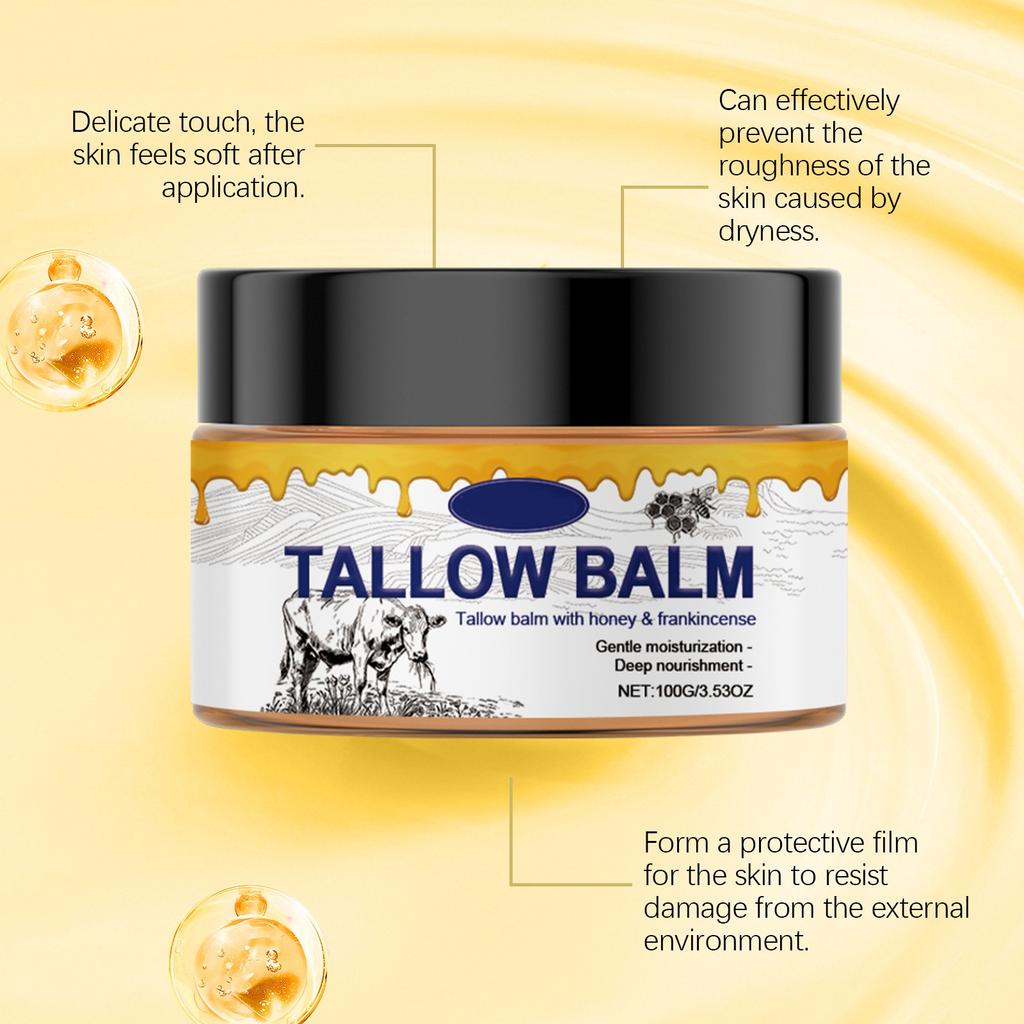 Beef Tallow Cream, Beef Tallow Balm, Beef Tallow Cream, Grass Fed Tallow And Honey Cream, For Face And Body, Provides All Skin Types