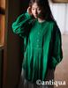 Antiqua Indian Cotton Pullover One Size Green Women's Blouse/Shirt, IYA-00059, 30,