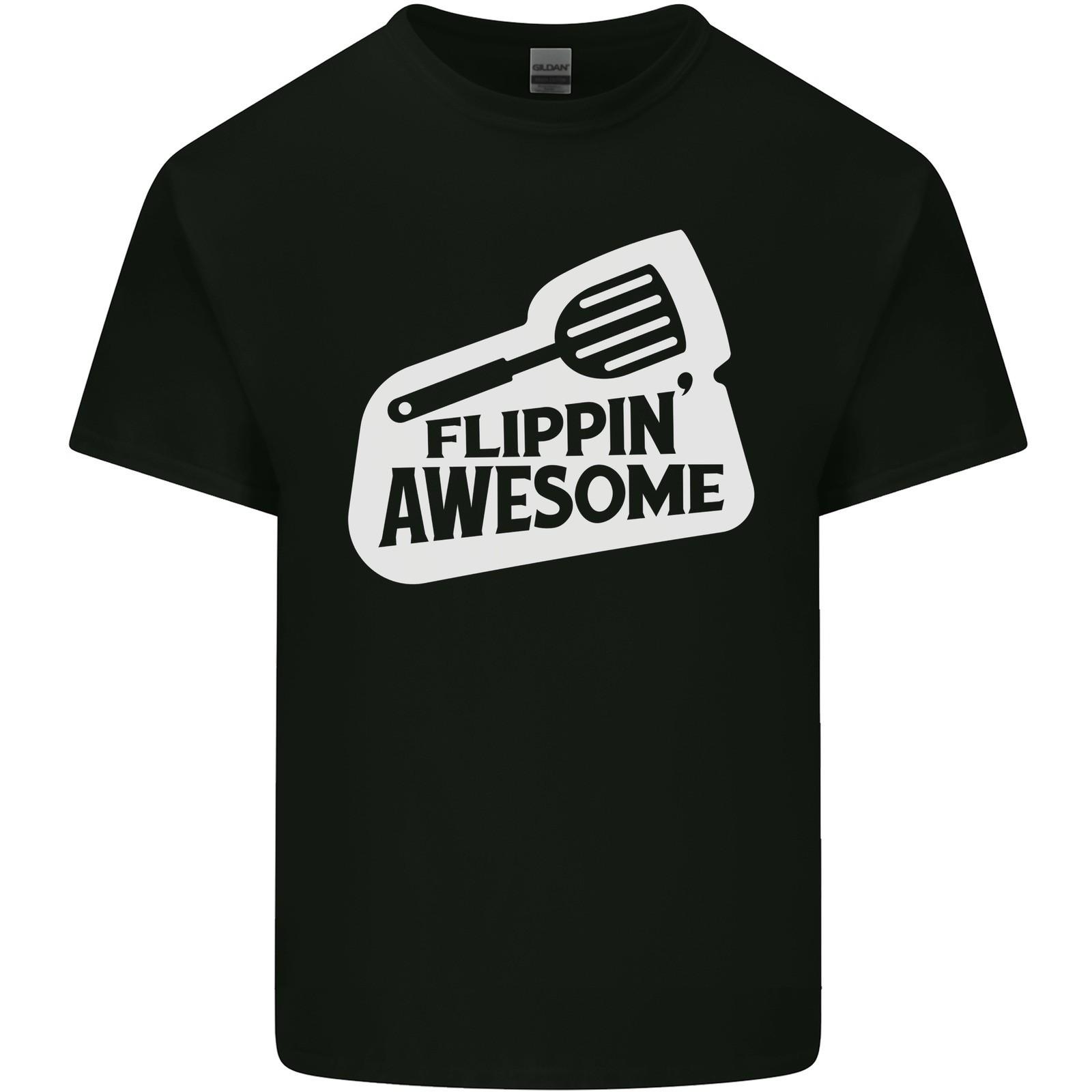 Flipping Awesome Funny Chef BBQ Fathers Day Mens Light Cotton T-Shirt XL