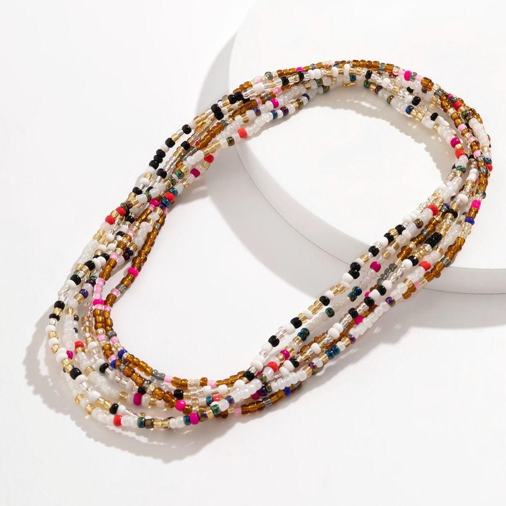 Colorful Belly Chain Body Jewelry Body Chain Jewelry Summer Rice Bead Waist Chain  Girls
