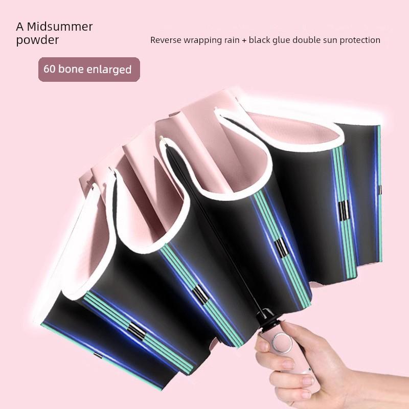 Umbrella with Enlarged Canopy, Thickened and Reinforced, Uv-Resistant, Compact and Portable, Dual-Use for Women and Men, Fully Automatic Sunshade