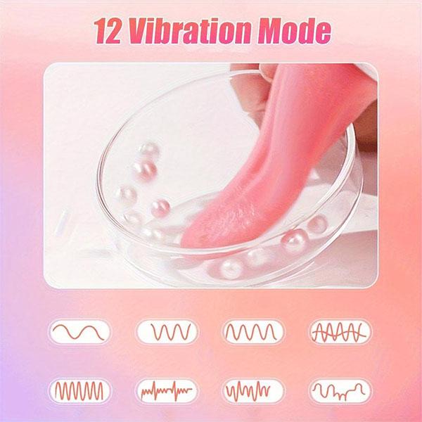 Clitoral Stimulator Tongue Vibrator Red Oral Sex Clitoris Vibrator, Tongue Toy for Women, Clitoral Licking Vibrator with 10 Modes Adult Toys