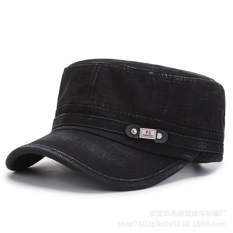 Autumn New Men's Washed Old Flat Top Hat Fashionable Versatile Bare Cap Cotton Cross-border European and American Hat