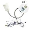 E27 Holder Lamp Bases EU US Plug 360 °Flexible Desk Lamp Socket Clips Gooseneck Clip-on Cable Plant Power On Switch for Home
