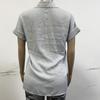 IHUASU Spring/summer Top Cotton/linen Pocket Button Short Sleeve Shirt T-shirt for Women