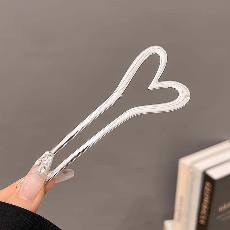 Korean New Hairpin Hair Sticks Heart Geometric Metal Trendy Metal Hair Accessories Headwear Hairstyle For Women Girls Jewelry