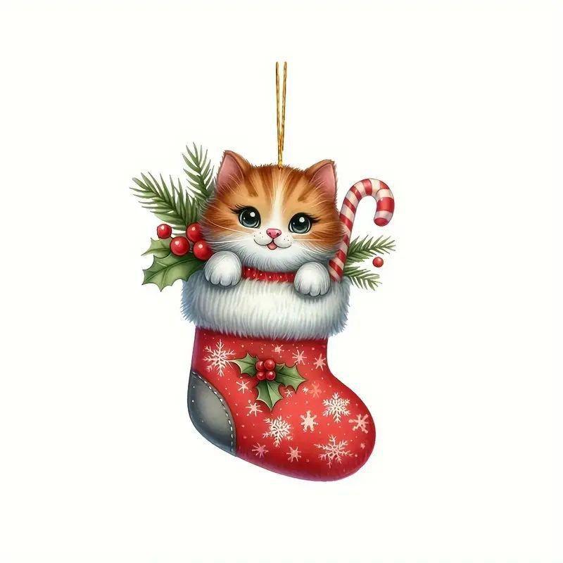 

Acrylic Adorable Cat Car Pendant Hanging Decoration For Cute Car Accessory Interior